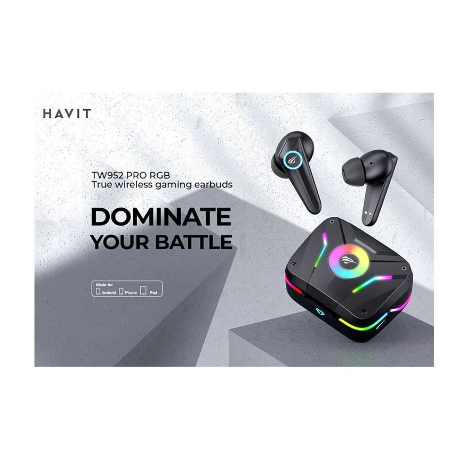 Picture of Havit TW952 Pro Black TWS Bluetooth RGB Stereo Gaming Earbuds