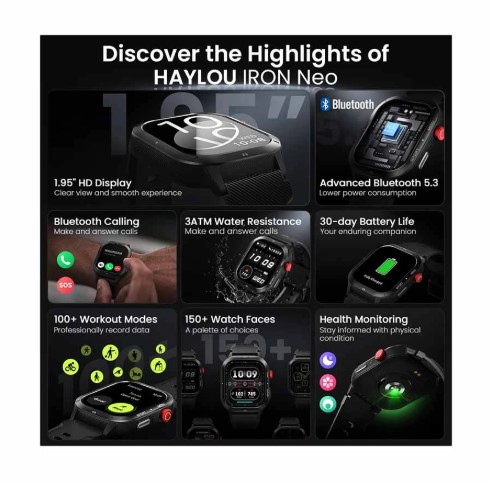 Picture of Haylou Iron Neo Silver Bluetooth Calling Smart Watch