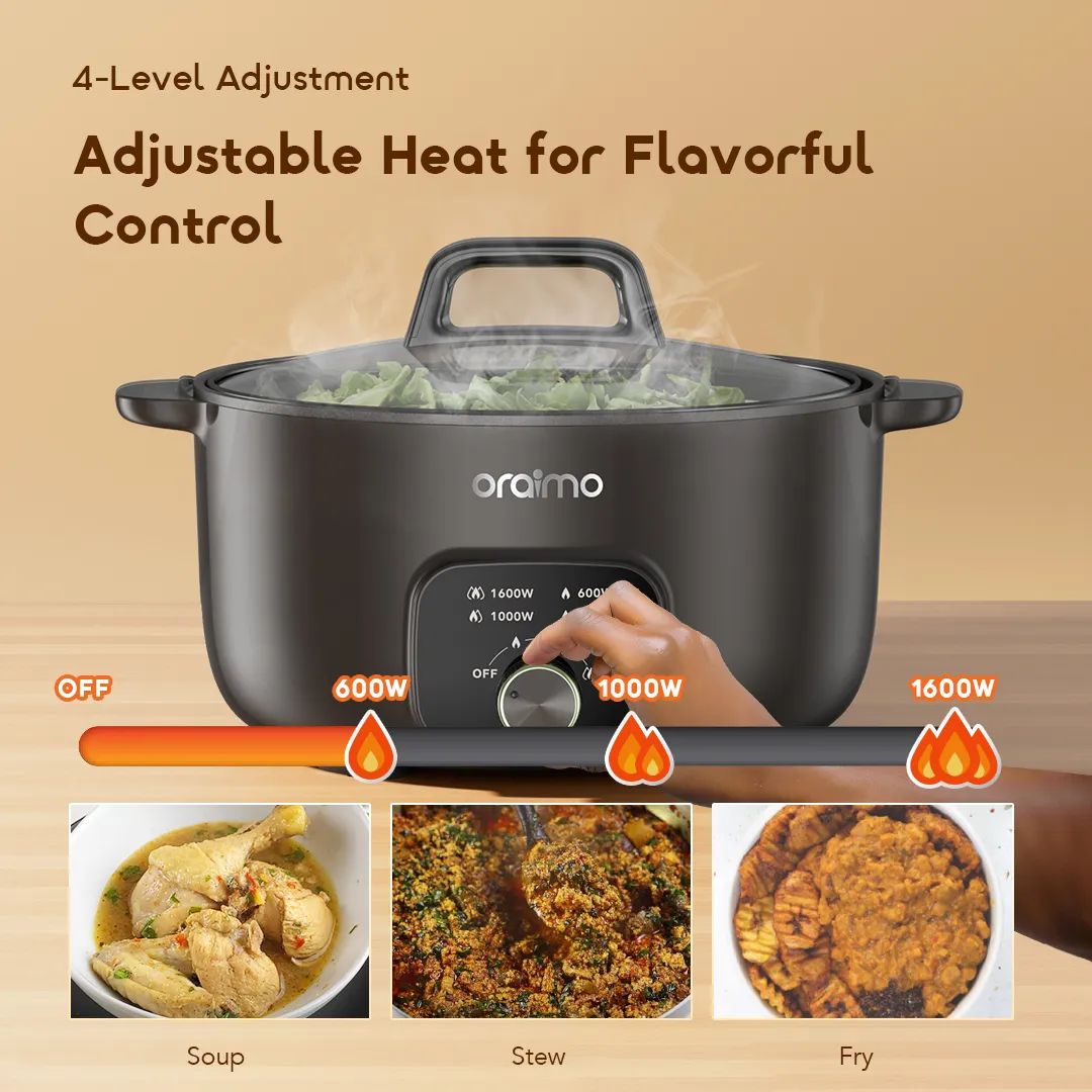 Picture of Oraimo MultiPot S1 Lite 6 Liters Electric Cooker EU (OHP-262A) - GRAPHITE BLACK