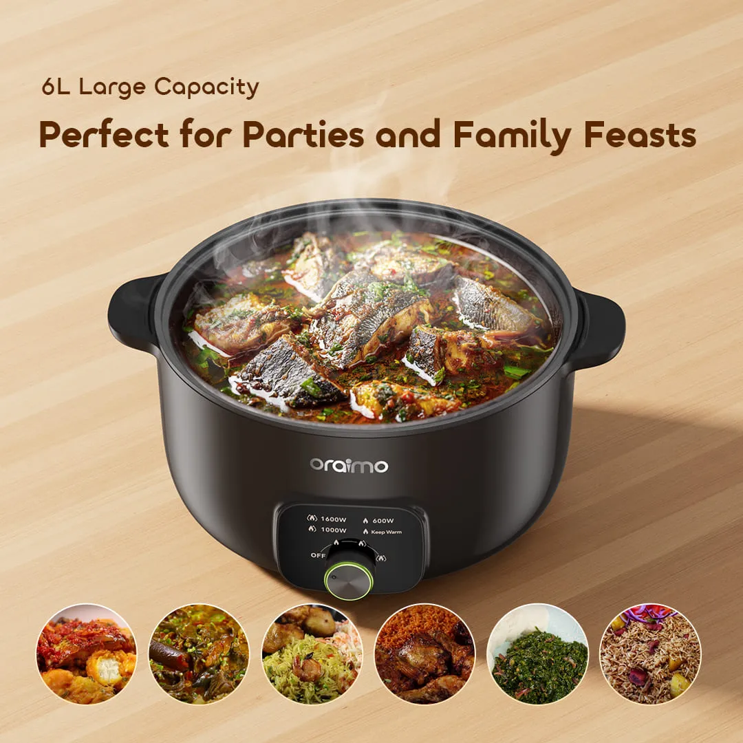 Picture of Oraimo MultiPot S1 Lite 6 Liters Electric Cooker EU (OHP-262A) - GRAPHITE BLACK