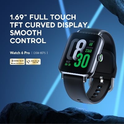 Picture of Oraimo Watch 6 Pro Titanium Gold Bluetooth Calling Smart Watch With Dual Straps #OSW-807S
