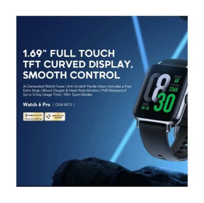 Picture of Oraimo Watch 6 Pro Titanium Gold Bluetooth Calling Smart Watch With Dual Straps #OSW-807S