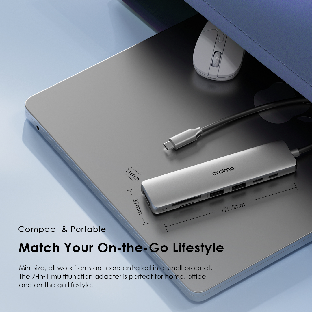 Picture of oraimo PowerTrans USB-C Hub 7-in-1 Multi-Functional Adapter Docking Station