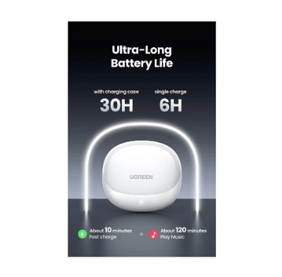 Picture of UGREEN HiTune H6 Pro Hybrid WS203 (35873) ANC TWS White Bluetooth Earbuds #35873