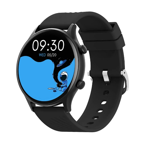 Picture of BWOO BO-WA03-BK Black Bluetooth Calling Smart Watch with Black Dual Straps