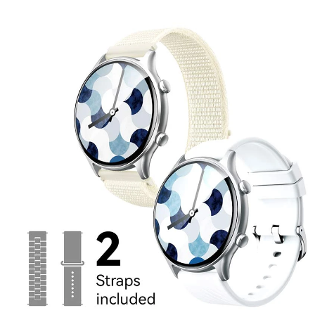 Picture of BWOO BO-WA03-BK Black Bluetooth Calling Smart Watch with Black Dual Straps