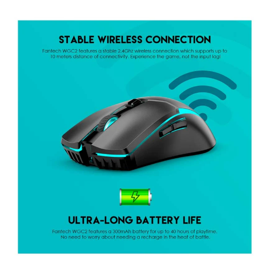 Picture of Fantech Venom II WGC2 Vibe Edition RGB Wireless Black Gaming Mouse