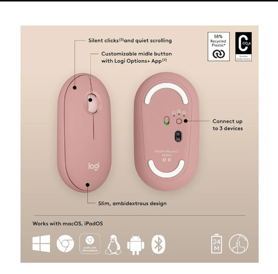 Picture of Logitech Pebble 2 M350S Tonal Graphite Bluetooth Mouse