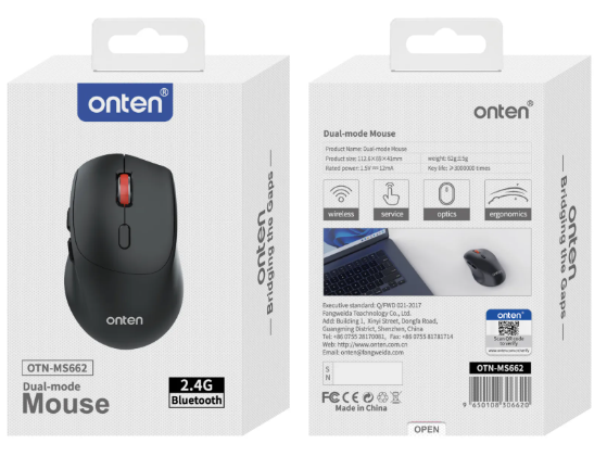 Picture of Onten MS662 Wireless (Dual Mode) Black Mouse