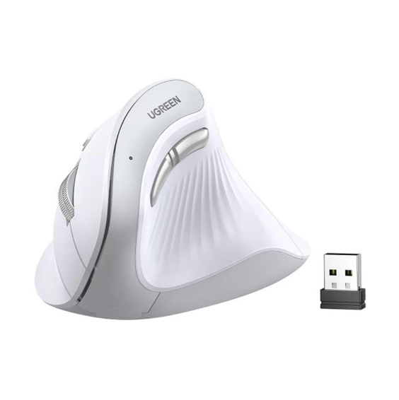 Picture of UGREEN MU008 (45759) Wireless (Dual Mode) White Silent Vertical Mouse