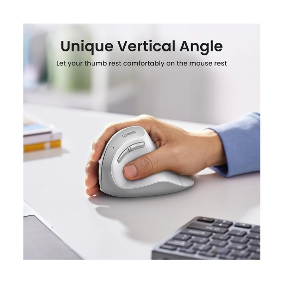 Picture of UGREEN MU008 (45759) Wireless (Dual Mode) White Silent Vertical Mouse