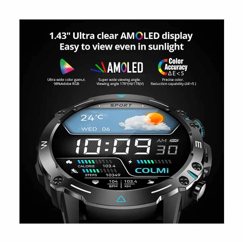 Picture of COLMI M42 Black Amoled Bluetooth Calling Smart Watch