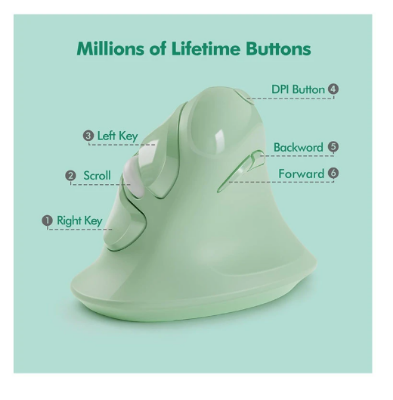 Picture of Micropack MP-V03W Ergo Lift Green Wireless Vertical Mouse