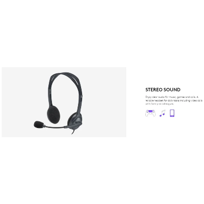 Picture of Logitech H111 Single Port Headphone #981-000588