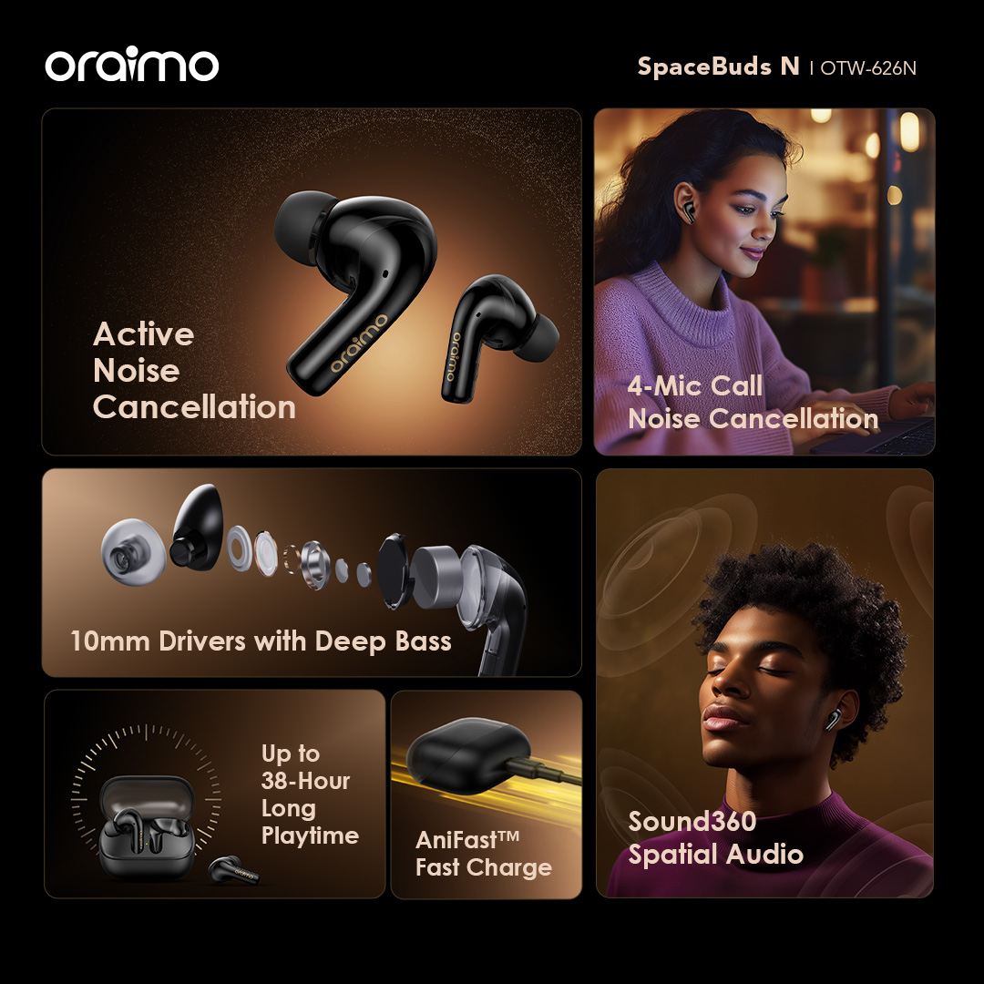 Picture of oraimo SpaceBuds N oraimo SpaceBuds N ANC Wireless Earbuds OTW-626N