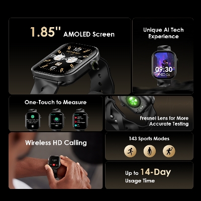 Picture of oraimo Watch Pro AM 1.85″ AMOLED IP68 Smart Watch    (OSW-811H)
