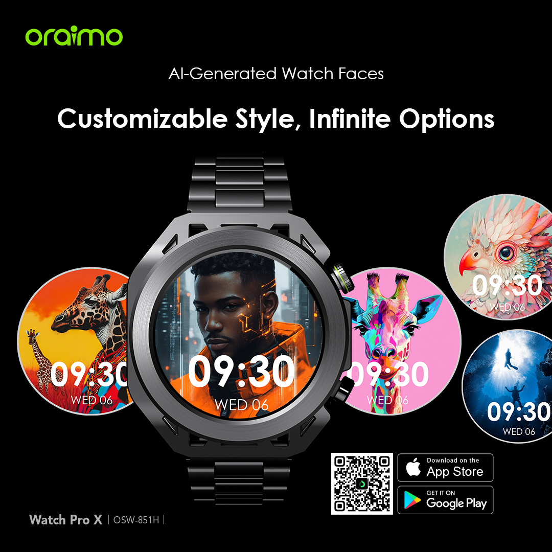 Picture of oraimo Watch Pro X 1.43'' Amoled IP68 Smart Watch with 2 Replaceable Watch Cases & Straps (OSW-851H)