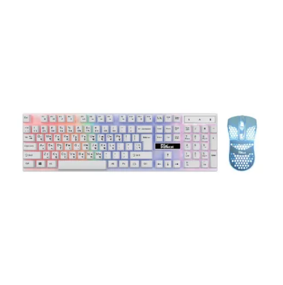 Picture of Pc Power PGC801BG13 RGB Wired White Gaming Keyboard & Mouse Combo with Bangla