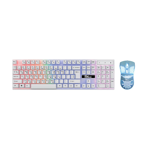 Picture of Pc Power PGC801BG13 RGB Wired White Gaming Keyboard & Mouse Combo with Bangla