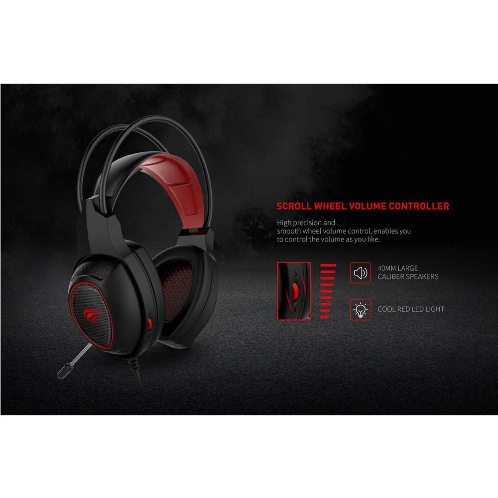 Picture of Havit HV-H2239D 3.5mm Audio Jack+USB Black-Red Gaming Headphone