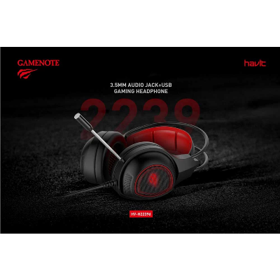 Picture of Havit HV-H2239D 3.5mm Audio Jack+USB Black-Red Gaming Headphone