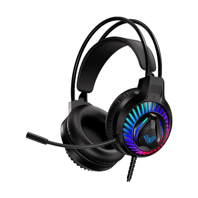 Picture of AULA S605 Wired Double Port Black Over-Ear Gaming Headphone