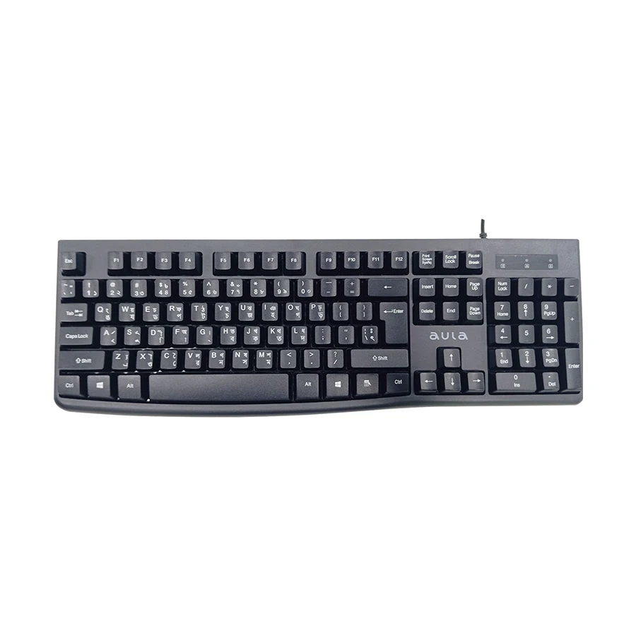 Picture of AULA AK105 Wired Black Keyboard with Bangla