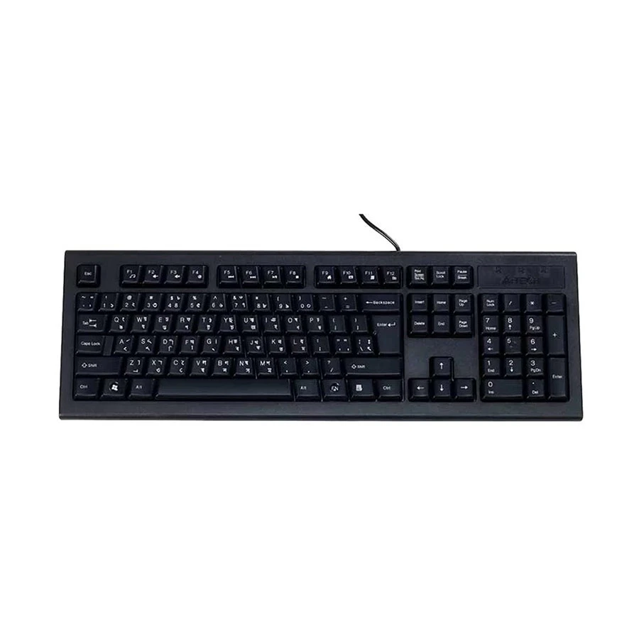 Picture of A4TECH KRS-82BD (Extended Version) Black Wired Multimedia Keyboard with Bangla