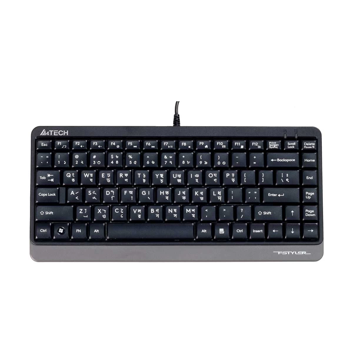 Picture of A4TECH FK11 Grey USB FN-Hotkeys Multimedia Mini Keyboard with Bangla