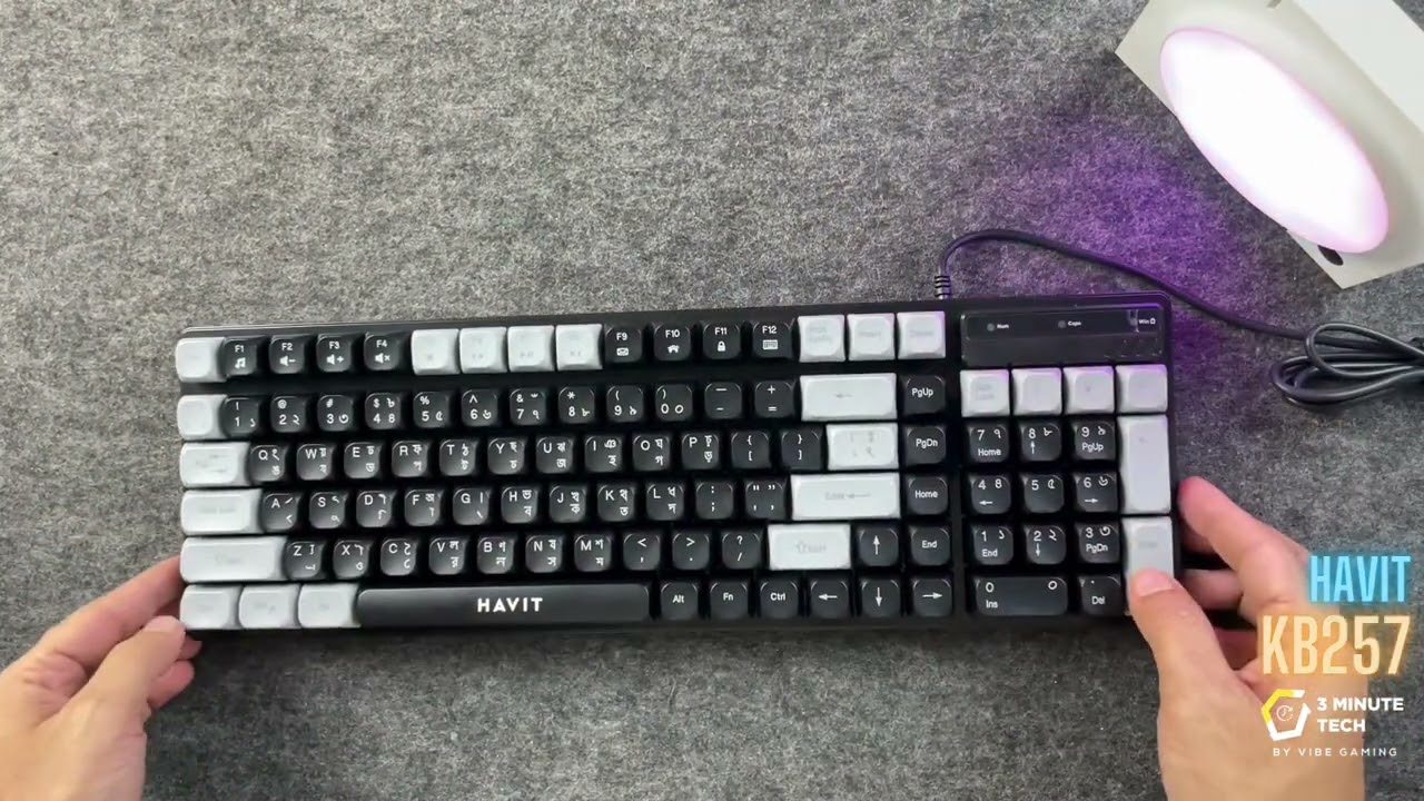 Picture of Havit KB257 Wired Black & Gray Keyboard with Bangla