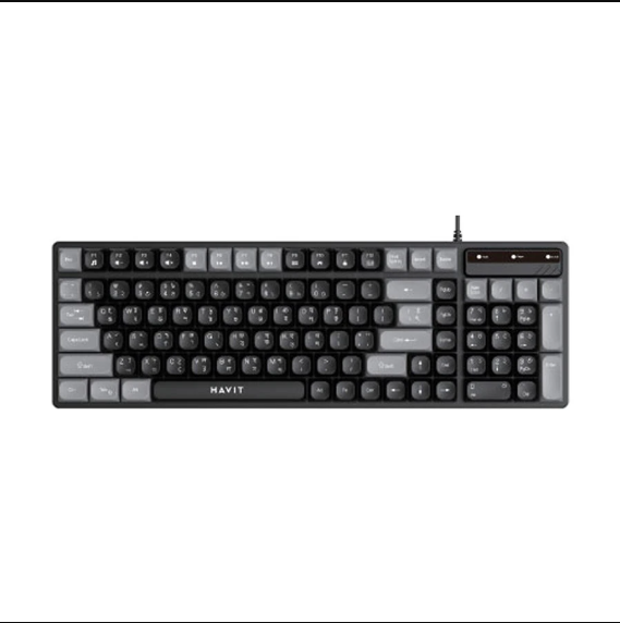 Picture of Havit KB257 Wired Black & Gray Keyboard with Bangla