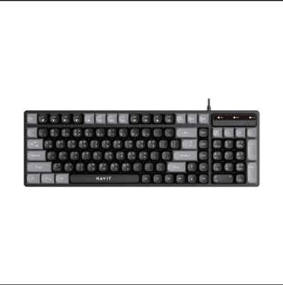 Picture of Havit KB257 Wired Black & Gray Keyboard with Bangla