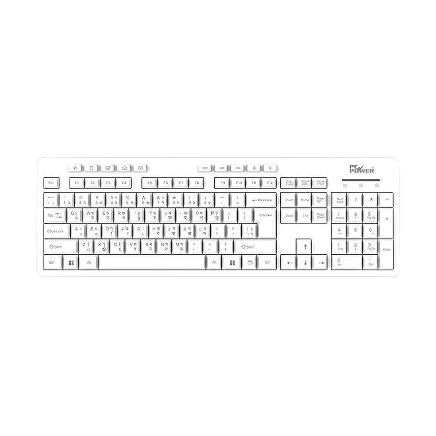 Picture of Pc Power 602 Wired Black Standard Office Keyboard with Bangla