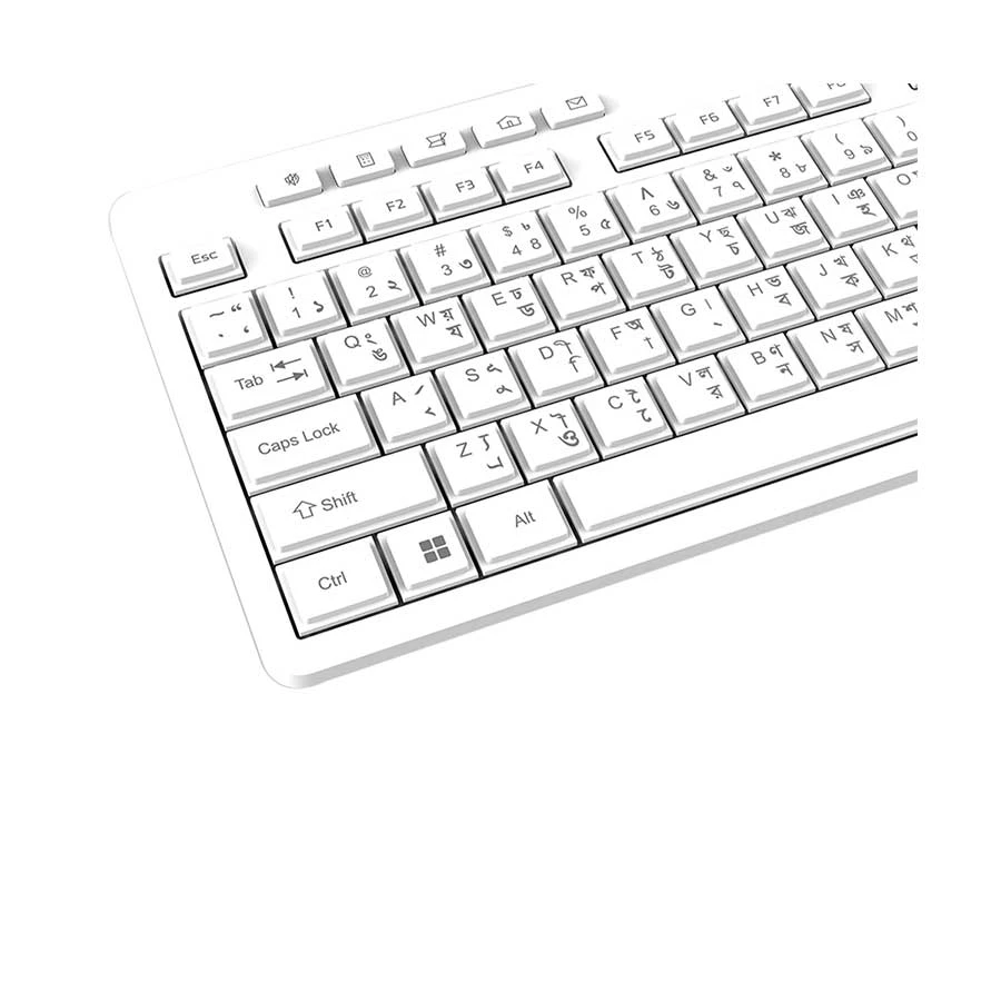Picture of Pc Power 602 Wired Black Standard Office Keyboard with Bangla