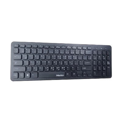 Picture of Meetion WK410 Wireless Black Ultra Thin Chocolate Keyboard with Bangla