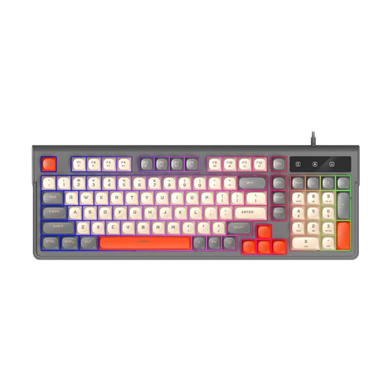 Picture of T-WOLF T13 Wired Gray (Cream+Black+Orange Key) Gaming Keyboard