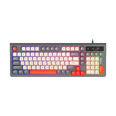 Picture of T-WOLF T13 Wired Gray (Cream+Black+Orange Key) Gaming Keyboard