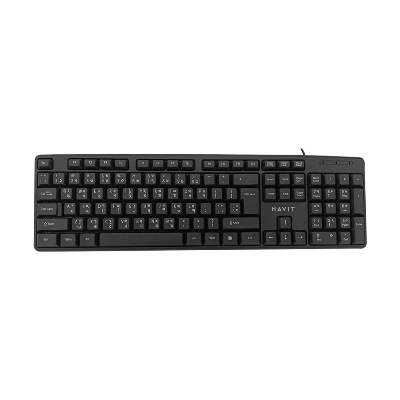 Picture of Havit KB271 Black USB Ultra-Thin Keyboard with Bangla