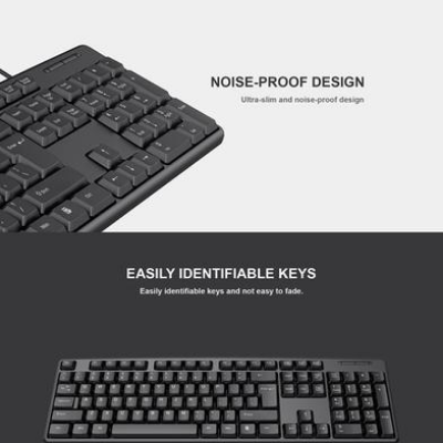 Picture of Havit KB271 Black USB Ultra-Thin Keyboard with Bangla