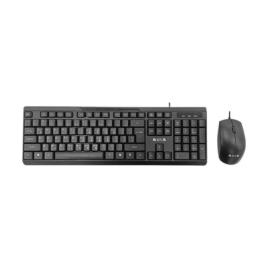 Picture of AULA AC101 Wired Black Keyboard & Mouse Combo with Bangla
