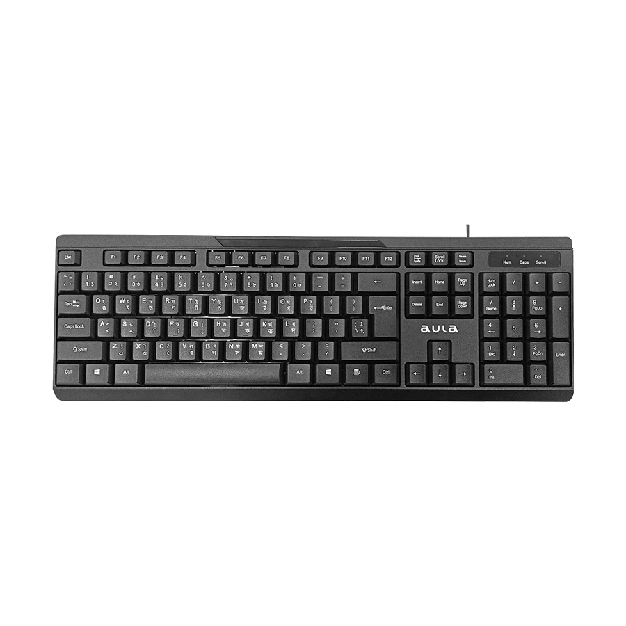 Picture of AULA AC101 Wired Black Keyboard & Mouse Combo with Bangla