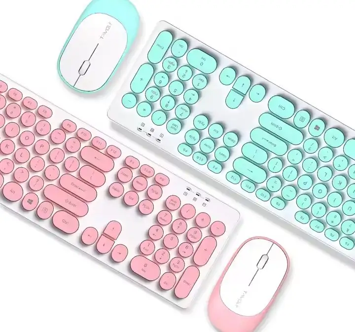 Picture of T-WOLF TF770 Pink Wireless Keyboard & Mouse Combo