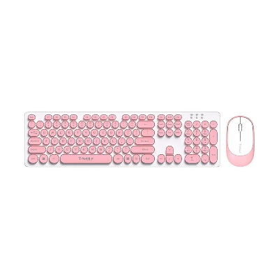 Picture of T-WOLF TF770 Pink Wireless Keyboard & Mouse Combo