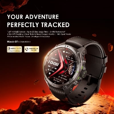 Picture of Oraimo Watch GT OSW-852H Dark Chrome (Black) Bluetooth Calling Smart Watch