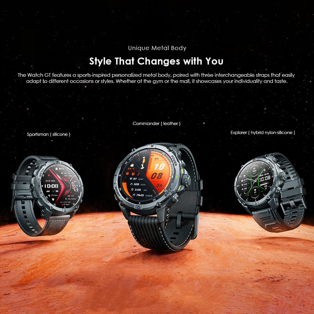 Picture of Oraimo Watch GT OSW-852H Dark Chrome (Black) Bluetooth Calling Smart Watch