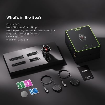 Picture of Oraimo Watch GT OSW-852H Dark Chrome (Black) Bluetooth Calling Smart Watch