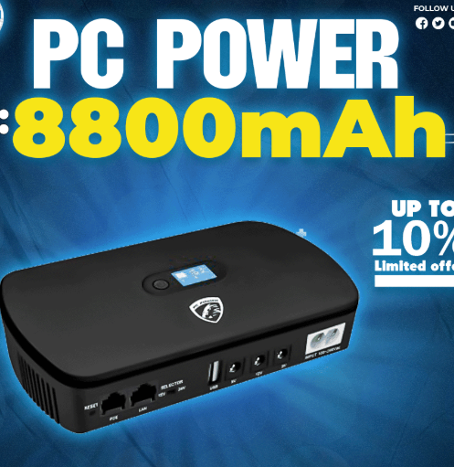 Picture of Pc Power 8800mAh Mini DC UPS #PCMU1018LCD