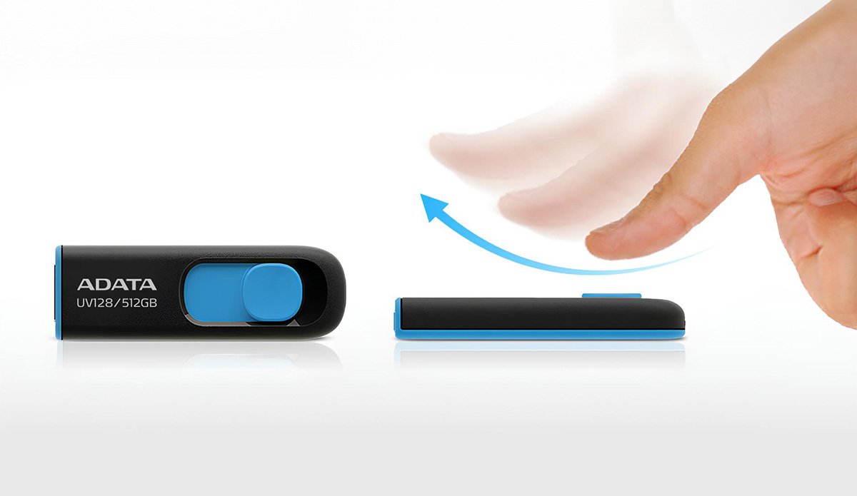 Picture of ADATA UV128 64GB Black-Blue USB 3.2 Pen Drive