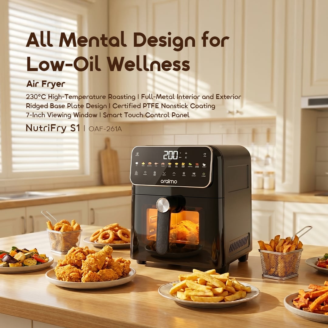 Picture of Oraimo NutriFry S1 Ultra 1500W 6L Air fryer ( OAF-261A )- GRAPHITBLACK