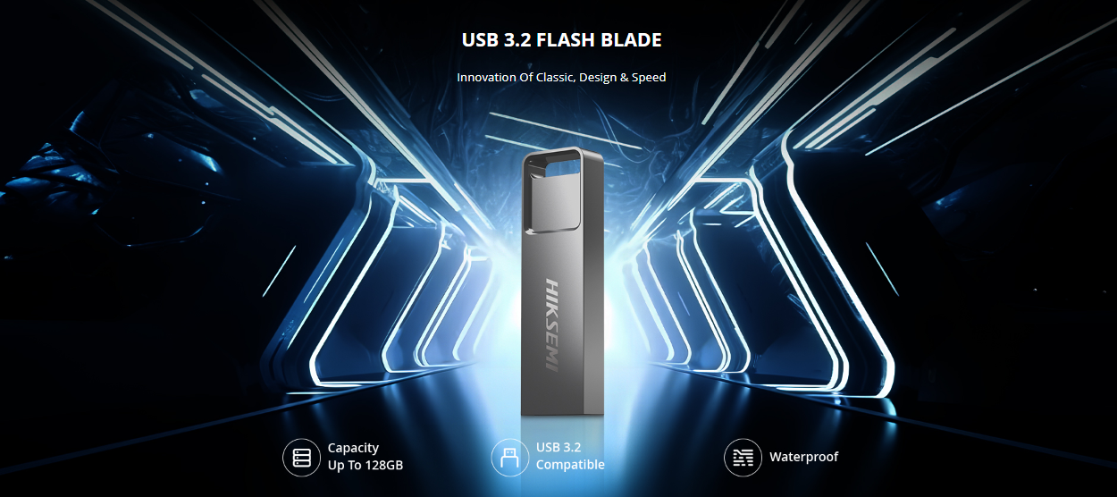 Picture of Hiksemi Blade HS-USB-E301 64GB USB 3.2 Gen 1 Grey Pen Drive